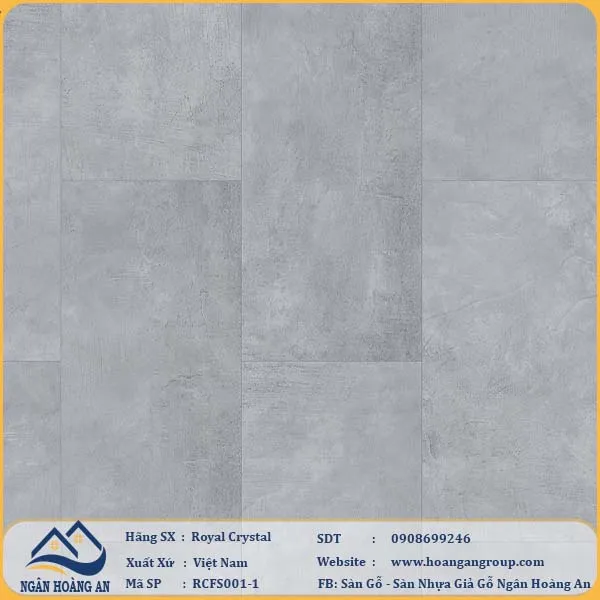Sàn Đá Công Nghệ Hèm Khóa SPC Royal Crystal RCFS001-1